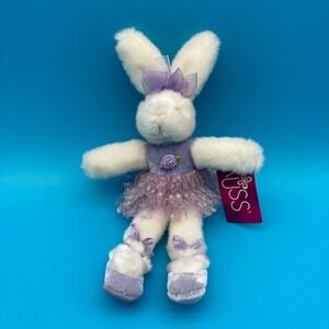NWT Russ Little Tutu Collection Ophella White Bunny Purple Ballerina Accents 10"